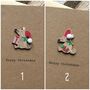 Personalised Wooden Mouse Happy Christmas Card, thumbnail 3 of 3