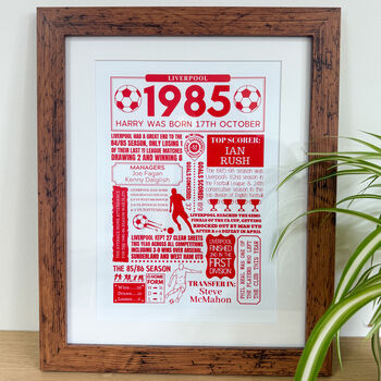 Personalised Birth Year Football Club Print, 12 of 12