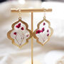 Moroccan Style Magenta Baby Breath Stud Earrings, thumbnail 4 of 5
