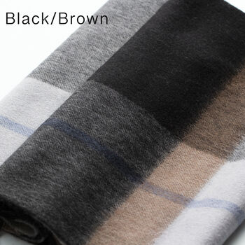 Men's 100% Wool Check Scarf, 2 of 11
