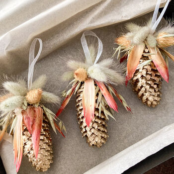 Christmas Ornament Gold Spruce Cone Set Of Three, 5 of 6
