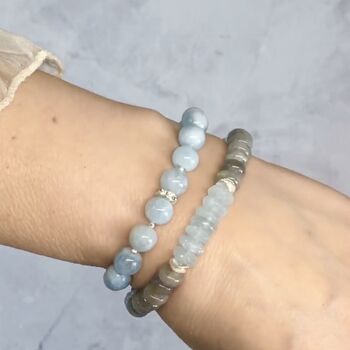 Chunky Aquamarine Stretch Bracelet, 3 of 10
