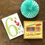 Mini Cross Stitch 6th Birthday Card, thumbnail 5 of 5