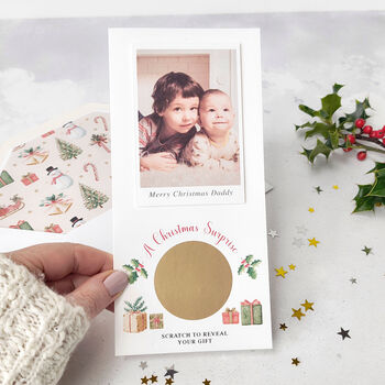 Personalised Photo Christmas Surprise Scratch Card, 2 of 8