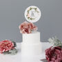 Personalised Wedding Cake Topper With Pink Flowers, thumbnail 3 of 6