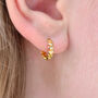 Mini Gold Leaf Huggie Hoop Earrings, thumbnail 1 of 6