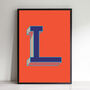 Letter L Print Alphabet Initial Wall Art Print, thumbnail 2 of 3