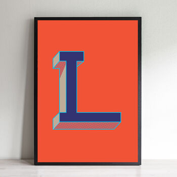 Letter L Print Alphabet Initial Wall Art Print, 2 of 3