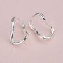 Silver Organic Twist Hoop Earrings, thumbnail 6 of 8