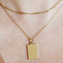 Healing Mantra Tag Necklace 18ct Gold Plated, thumbnail 2 of 12