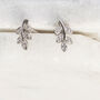 Silver And Cubic Zirconia 50th Birthday Earrings, A Leaf For Every Decade, thumbnail 7 of 10