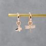 Mismatched Butterfly And Dragonfly Huggie Hoops In Sterling Silver, thumbnail 4 of 12