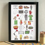 Football Alphabet Art Print Unframed, thumbnail 1 of 3