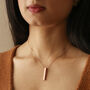 Personalised Bar Pendant Necklace In Rose Gold Plating, thumbnail 2 of 9