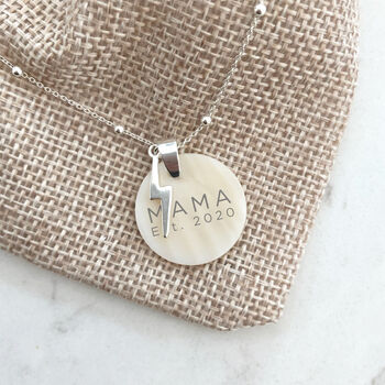 Sterling Silver And Shell Personalised Mummy Necklace, 7 of 8