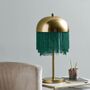 Art Deco Brass Lamp With Fringes, thumbnail 1 of 2