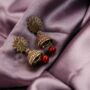 Small Red Intricate Floral Colourful Boho Jhumkis, thumbnail 4 of 10