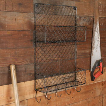 Black Wire Wall Mounted Garden Storage Rack, 2 of 6