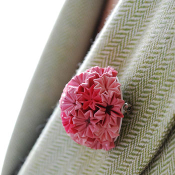 Pink Dome Origami Brooch, 2 of 2