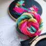 Navy Linen Abstract Embroidery Kit, thumbnail 2 of 3