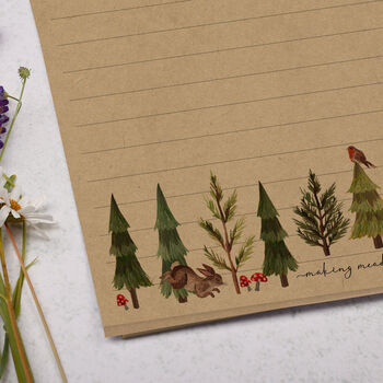 A5 Kraft Letter Writing Paper With Woodland Animals, 2 of 4