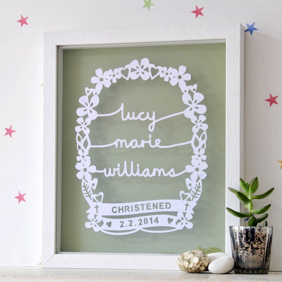 personalised christening gift art by