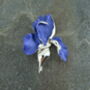 Iris Violet Blue Flower Brooch, thumbnail 4 of 5