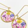 Earrings With Lavender And Pink Flowers, thumbnail 3 of 10
