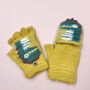 Kids’ 'DinoRex' Flip Over Mitten Cap Gloves – Soft Fuzzy Yarn Knit, thumbnail 4 of 12
