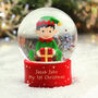 Personalised Christmas Elf Glitter Snow Globe, thumbnail 5 of 6