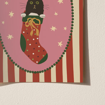 Meowy Christmas Cat Print, 4 of 9