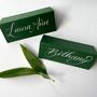 Green Calligraphy Folded Place Cards, thumbnail 3 of 3