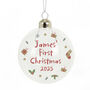 Personalised First Christmas Glass Bauble, thumbnail 4 of 4