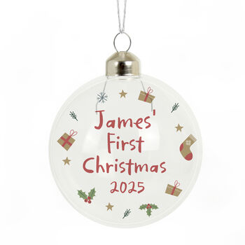 Personalised First Christmas Glass Bauble, 4 of 4