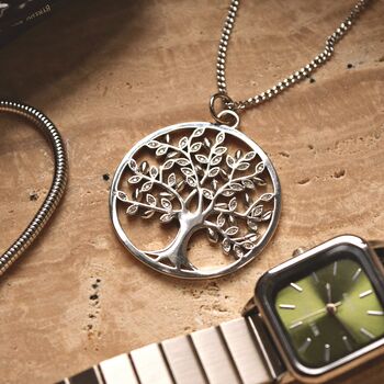 Tree Of Life Charm Necklace 925 Sterling Silver With Zircon Happy Mothers Day Gift, 5 of 7