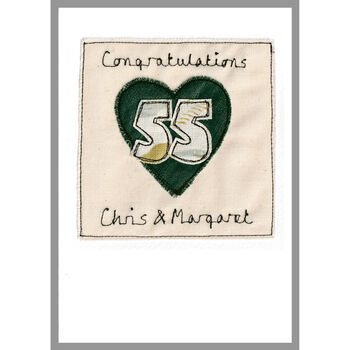 Personalised 55th Emerald Wedding Anniversary Card, 9 of 10