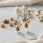 Sterling Silver And Multicolour Amber Leaf Earrings, thumbnail 3 of 3