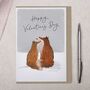 Cute Traditional Foxes In Love Valentine Card, thumbnail 1 of 2