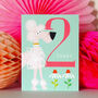 Mini Pink Poodle 2nd Birthday Card, thumbnail 4 of 5