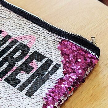 Personalised Sequin Pencil Case / Make Up Bag, 5 of 7