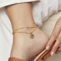 Initial Moon And Star Anklet In Silver Or Gold Vermeil, thumbnail 3 of 6