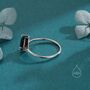 One Carat Rhombus Cut Blue Sandstone Ring In Sterling Silver, thumbnail 2 of 12
