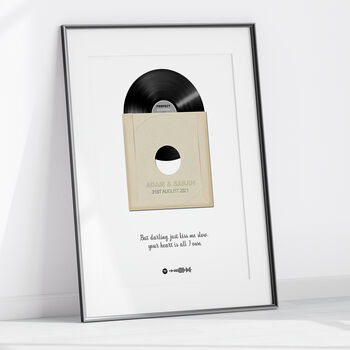 Personalised Vinyl Record Print With Spotify Code, 2 of 6