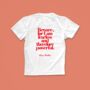 'Fearless' Red And White Feminist T Shirt, thumbnail 1 of 3