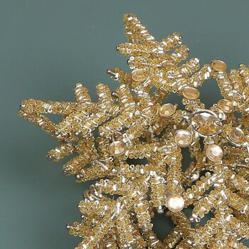 Champagne Gold Snowflake Christmas Tree Topper, 6 of 8
