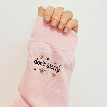 Embroidered 'Don't Worry Be Happy' Sweatshirt, 2 of 4