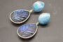 Labradorite, Blue Larimar Sterling Silver Earrings, thumbnail 1 of 9