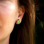 Set Of Three Inky Wildflower Stud Earrings, thumbnail 6 of 11