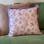 Bamboo Forest Peach Patterned Fringe Cushion, thumbnail 2 of 6