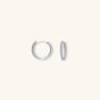 Small Rope Twist Huggie Earrings Silver, thumbnail 1 of 3